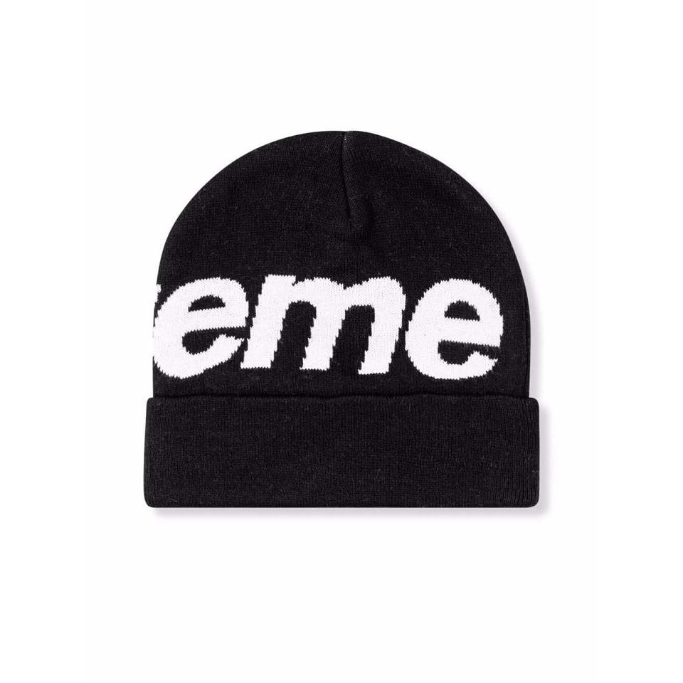 Supreme Big Logo Beanie Kalap Fekete | HU111XF