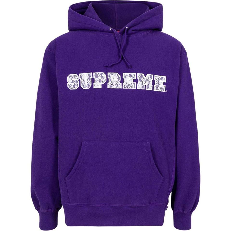 Supreme Csipke Detail Logo Kapucnis Pulóver Lila | HU476CE