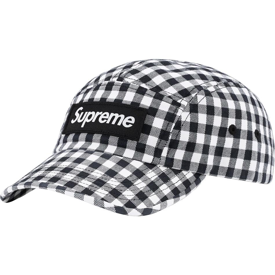 Supreme Gingham Camp Cap Kalap Fekete | HU116MA