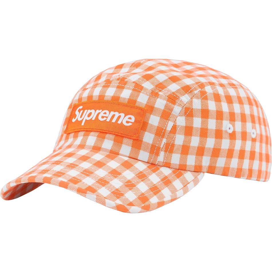 Supreme Gingham Camp Cap Kalap Narancssárga | HU118WY