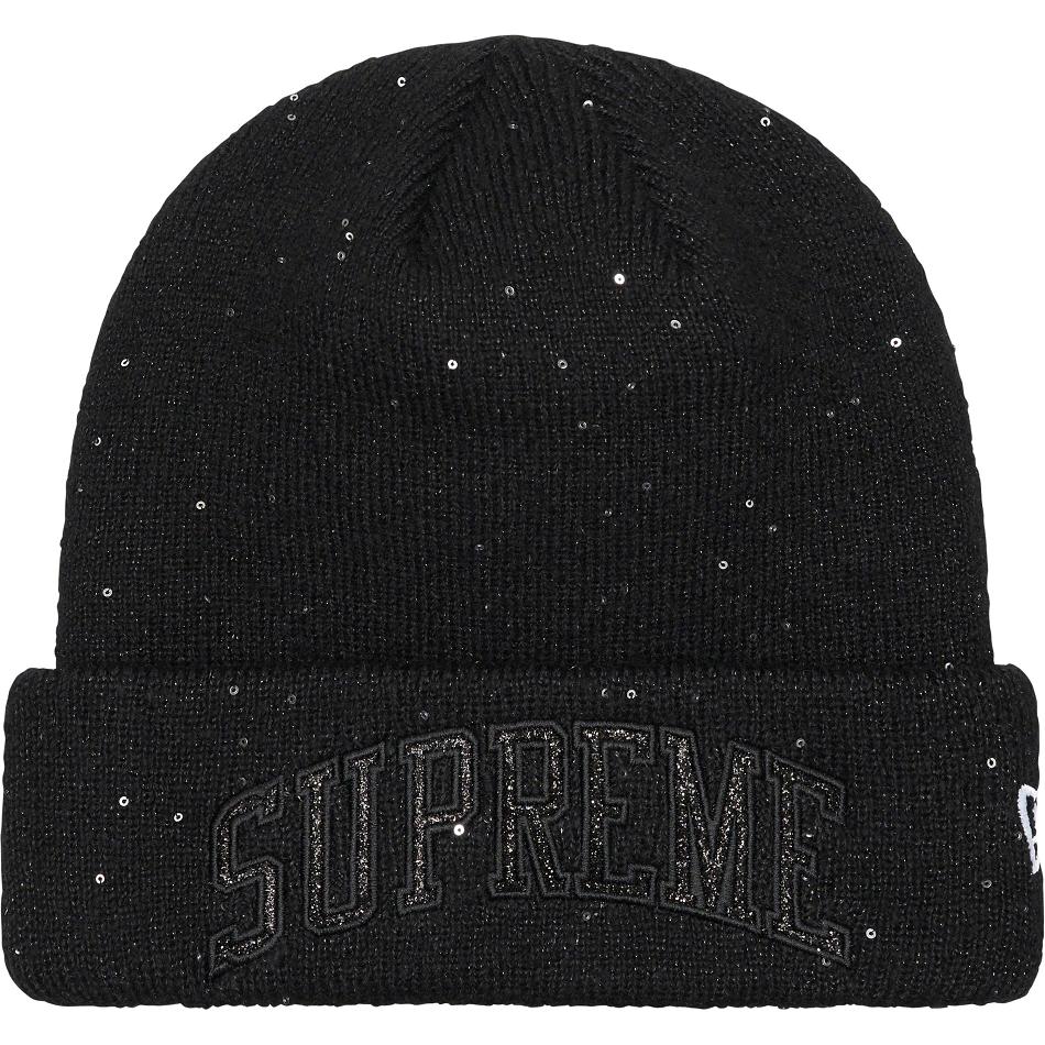 Supreme New Era® Metallic Arc Beanie Kalap Fekete | HU146RW