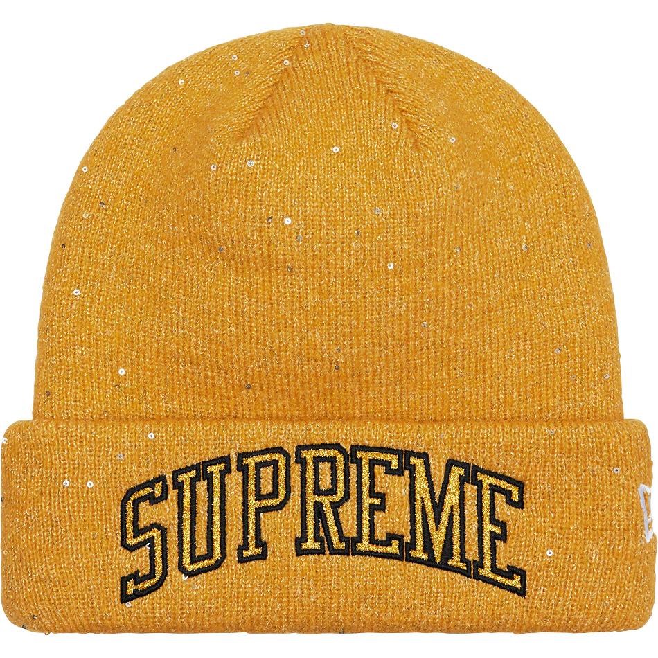 Supreme New Era® Metallic Arc Beanie Kalap Arany | HU147TV