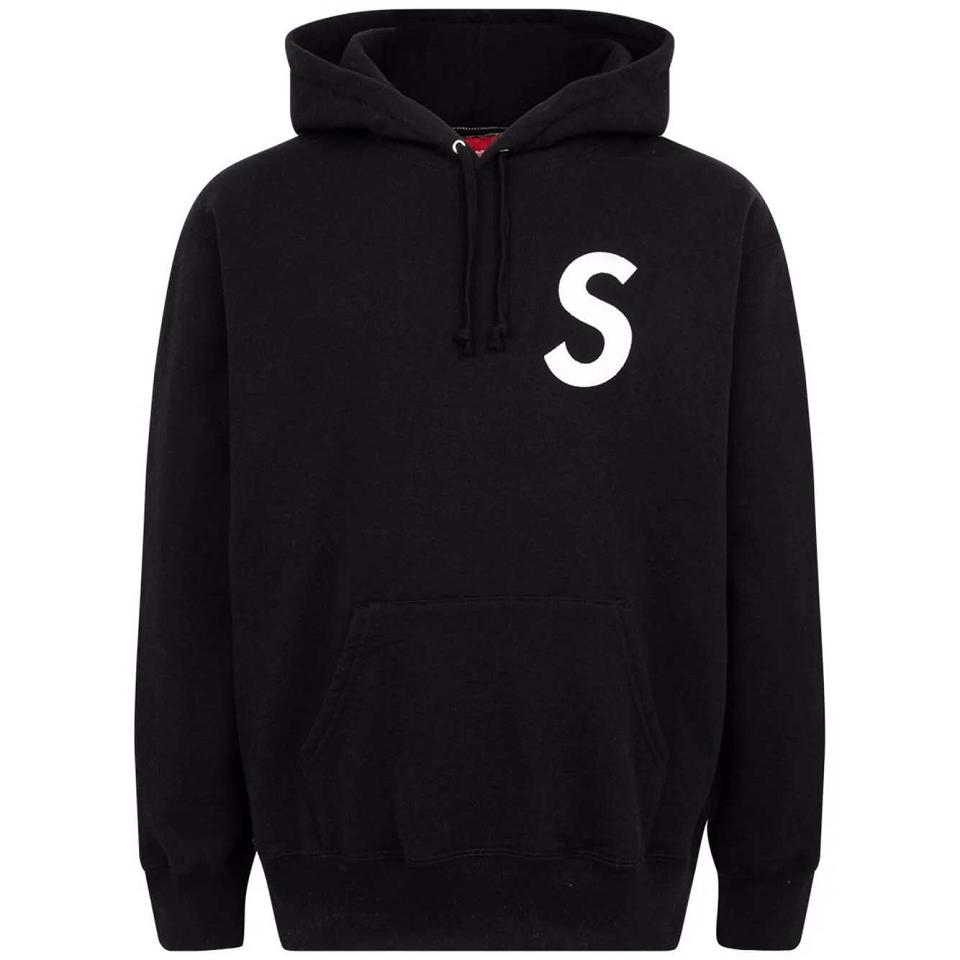 Supreme S Logo Split Kapucnis Pulóver Fekete | HU469GL