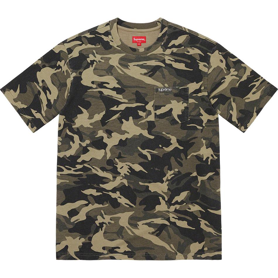 Supreme S/S Pocket Tee Pulóverek Olivazöld Camo | HU323NB