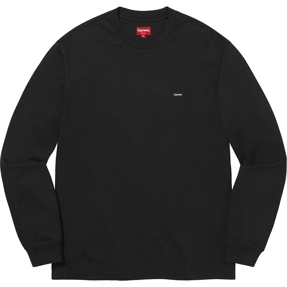 Supreme Small Box L/S Tee Pulóverek Fekete | HU342KI