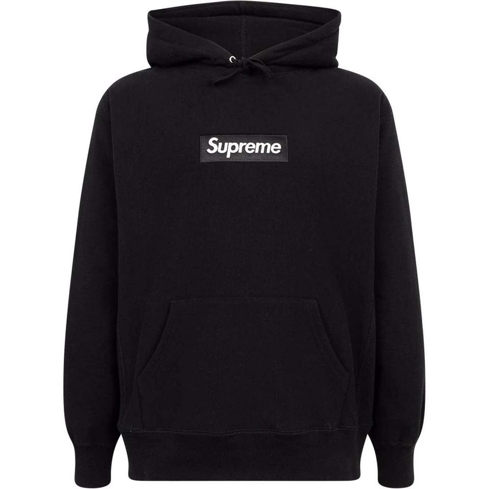 Supreme White Logo Kapucnis Pulóver Fekete | HU461UT