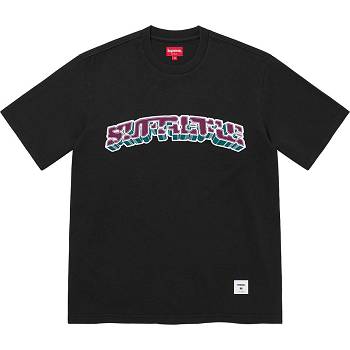 Supreme Block Arc S/S Top Pulóverek Fekete | HU330YU