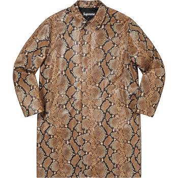 Supreme Bőr Snake Trench Kabát Barna | HU452BC