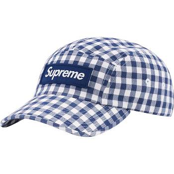 Supreme Gingham Camp Cap Kalap Kék | HU115NB