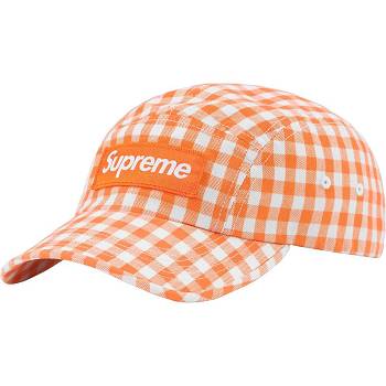 Supreme Gingham Camp Cap Kalap Narancssárga | HU118WY