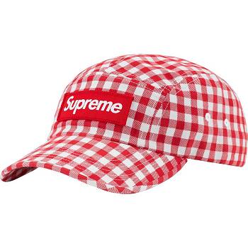 Supreme Gingham Camp Cap Kalap Piros | HU114BC