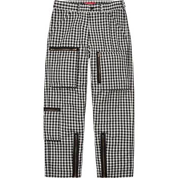 Supreme Gingham Flight Pant Nadrág Fekete | HU392HK