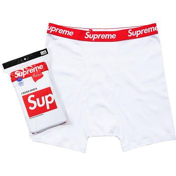 Supreme Hanes® Boxer Briefs (4 Pack) Fehérnemű Fehér | HU101AP