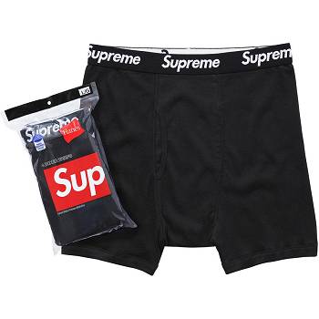 Supreme Hanes® Boxer Briefs (4 Pack) Fehérnemű Fekete | HU102SO