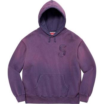 Supreme Overdyed S Logo Csuklyás Pulóverek Lila | HU276RW