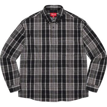 Supreme Pullover Plaid Flannel Ingek Fekete | HU379EX