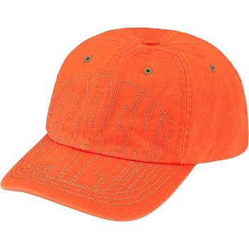 Supreme Visor Stitch 6-Panel Kalap Narancssárga | HU127AP