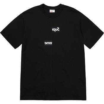 Supreme x CDG Split Box Logo Póló Fekete | HU194MA